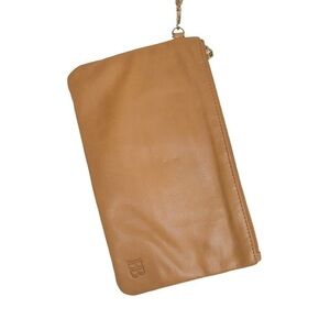 HButler Tan Leather Wristlet Purse